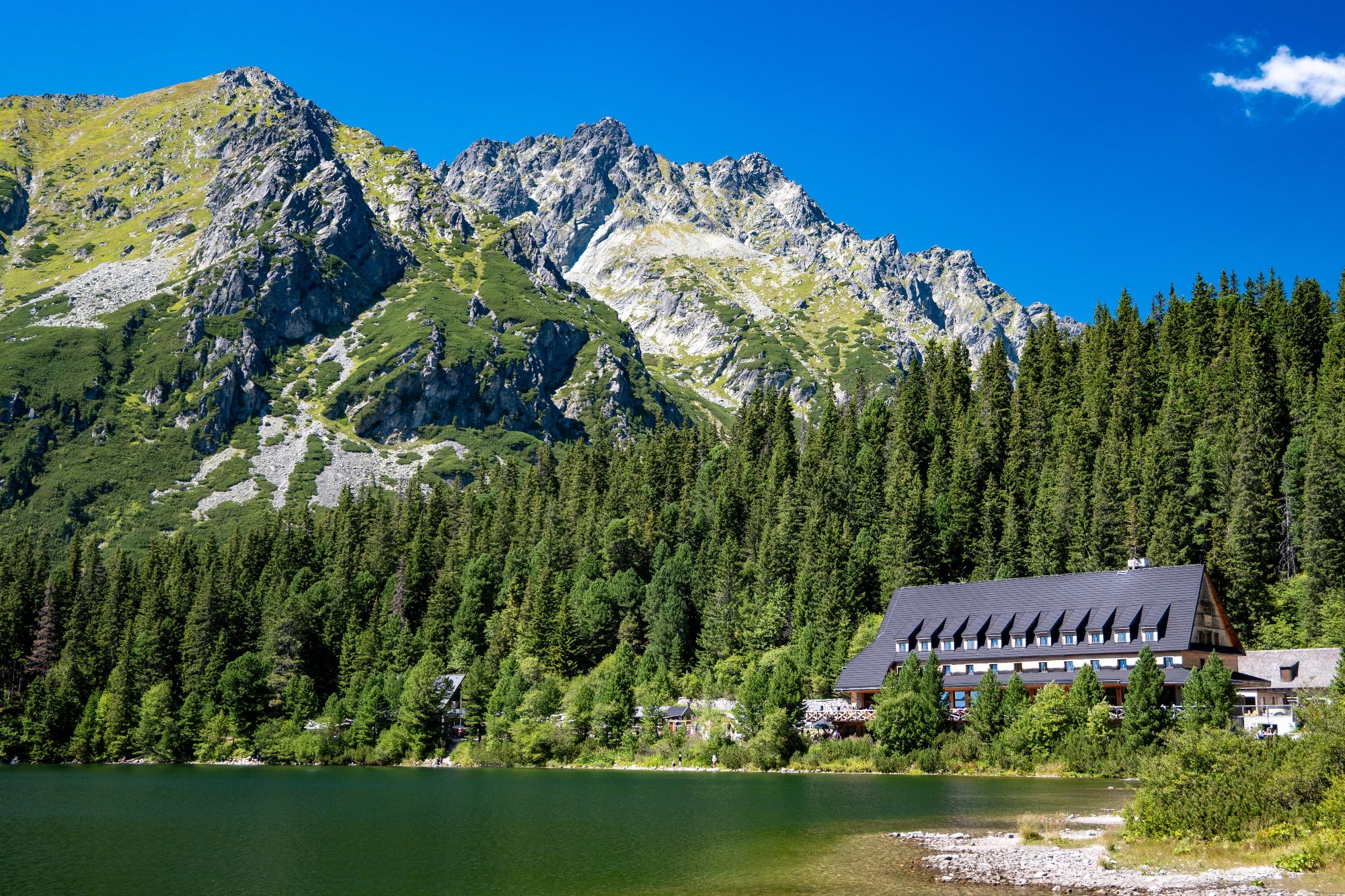 Popradské pleso po asfaltce od zastávky električky